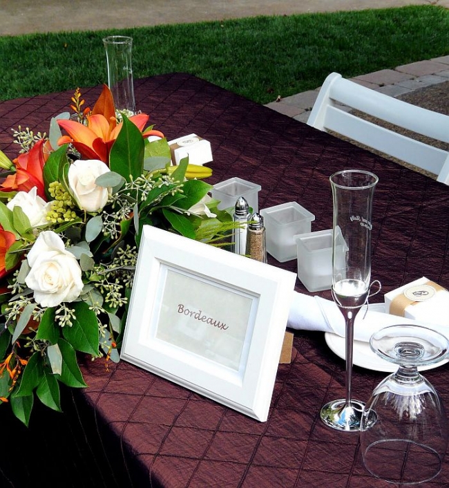 Bride and Groom in Centerpiece