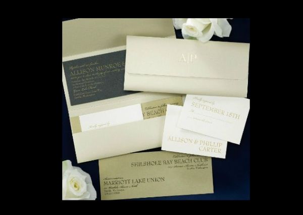 Gold Pocket with Black Invitation Card Gold Pocket with Black Invitation Card